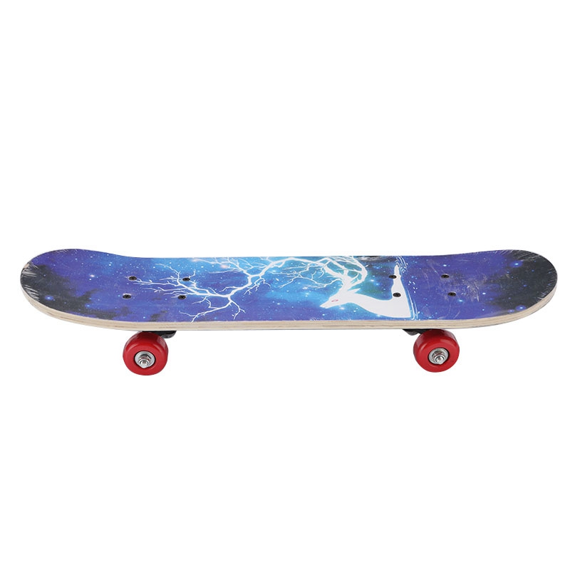 Top60cm Kids Double Rocker Skateboard Cartoon Four-Wheel Skate Board Longboard for Boy Girl Child Outdoor Skatboarding