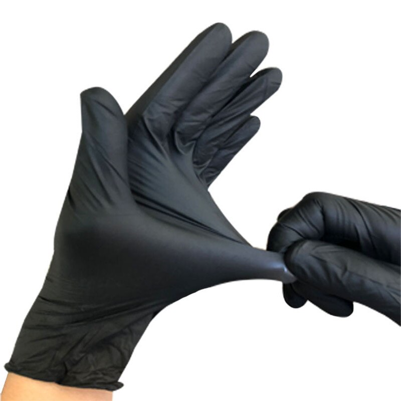 100 pièces/boîte gants de tatouage en Nitrile noir jetables réparation industrielle gants résistants à l'huile gants de manucure de coiffure durables