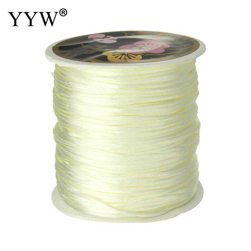 70 m/PC 1mm bobine de Nylon mélange couleur noir chinois Satin soie noeud macramé cordon perles européen tressé fil: beige