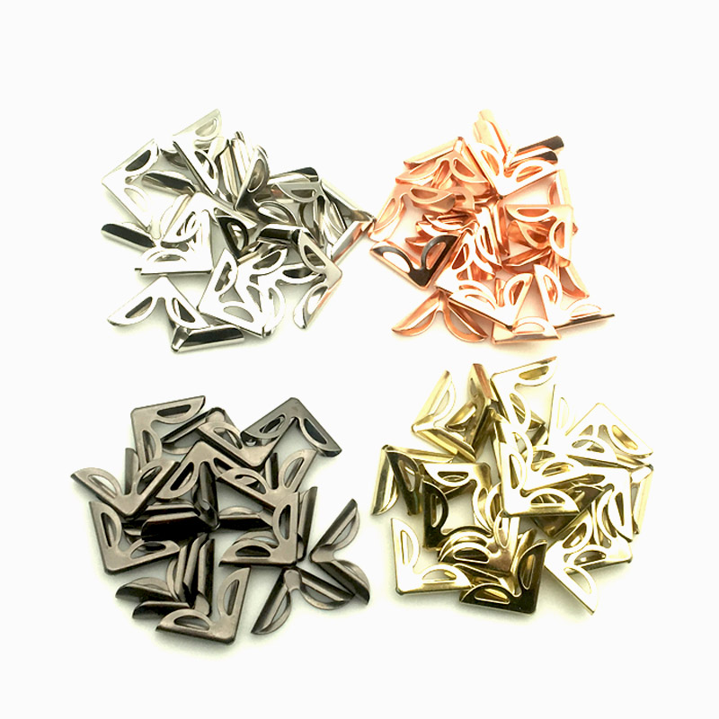 50 st/lot 16 x 16 x 4mm roséguld metall bokhörn för fotoalbum menyer mappar gör-det-själv scrapbooking dekor hörnskydd  wd0278