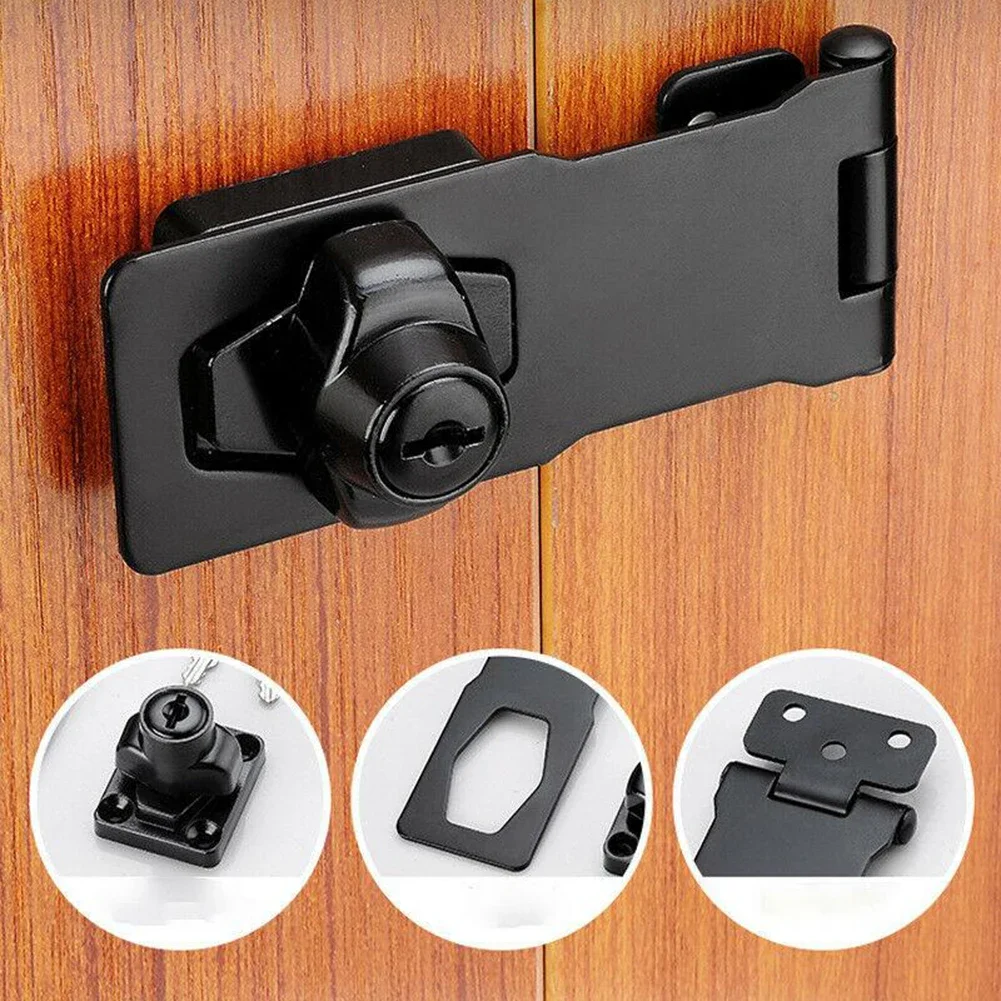 Home Latch House Door Locks 3Inch Safety Lock Locking Hasp And Staple With Keys Padlock Garage Lock Cupboard Home