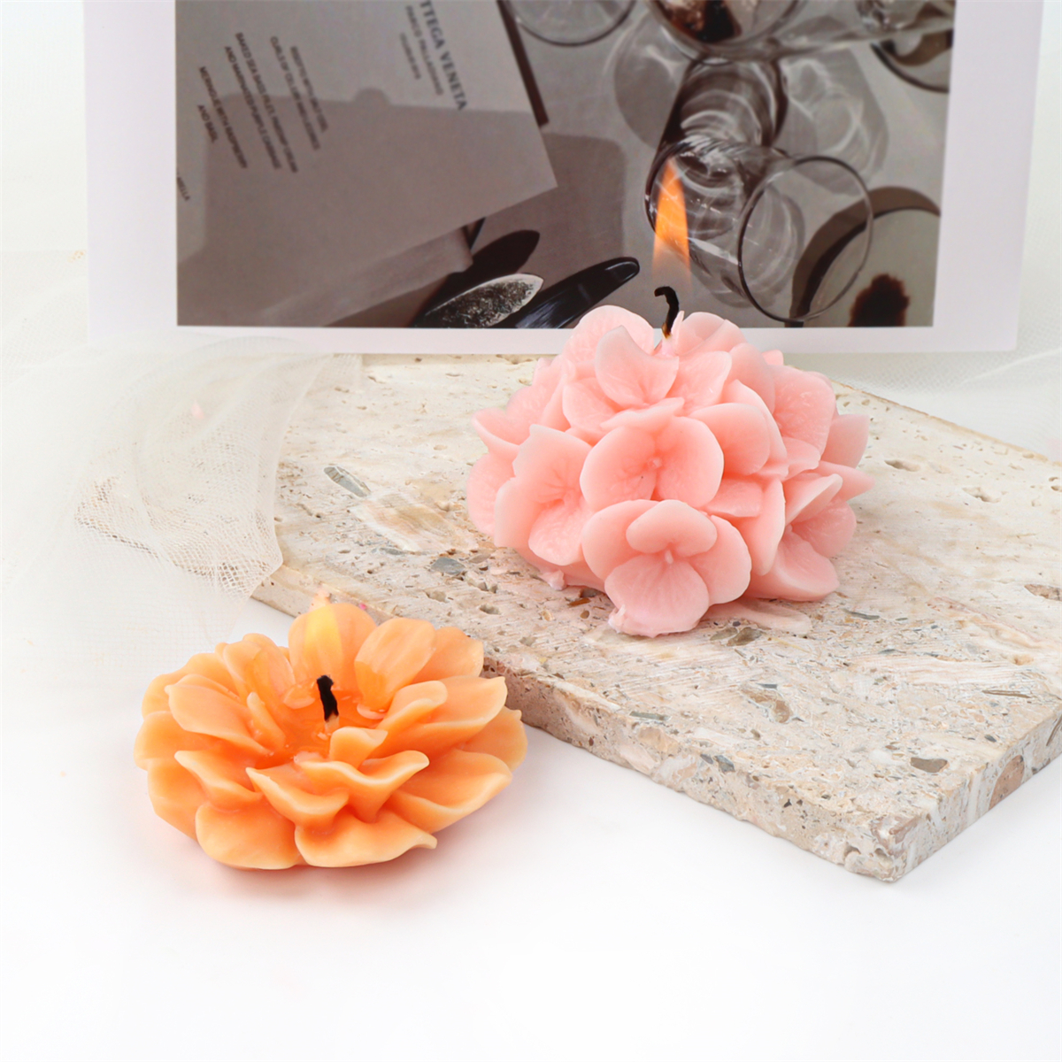 Siliconen hortensia bloemvorm voor decoratieve bloemstukken - plantenzeep en kaarsen maken boeket kleivormen