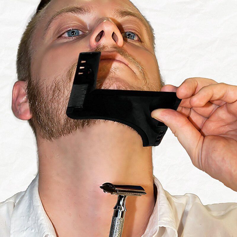 Mænd skæg formning styling skabelon kam mænds dobbeltsidede skæg kamme skønhedsværktøj til hår skæg trim skabeloner innovative