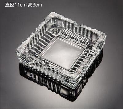 Household crystal glass ashtray personality trend bedroom living room small large ktv bar ashtray WJ605: square small