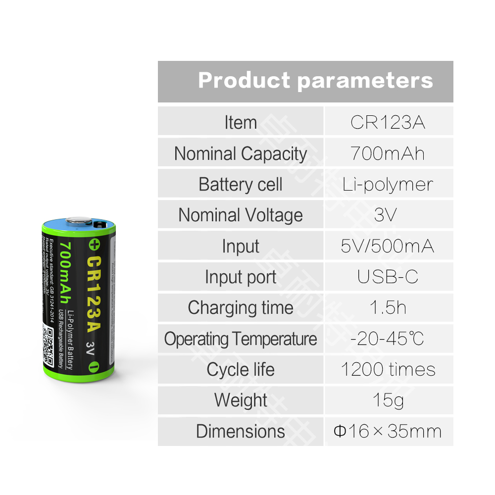 znter 2CR5 6V 1400mah TYPE C usb rechargeable polymer 2CR5 6V constant voltage lithium battery