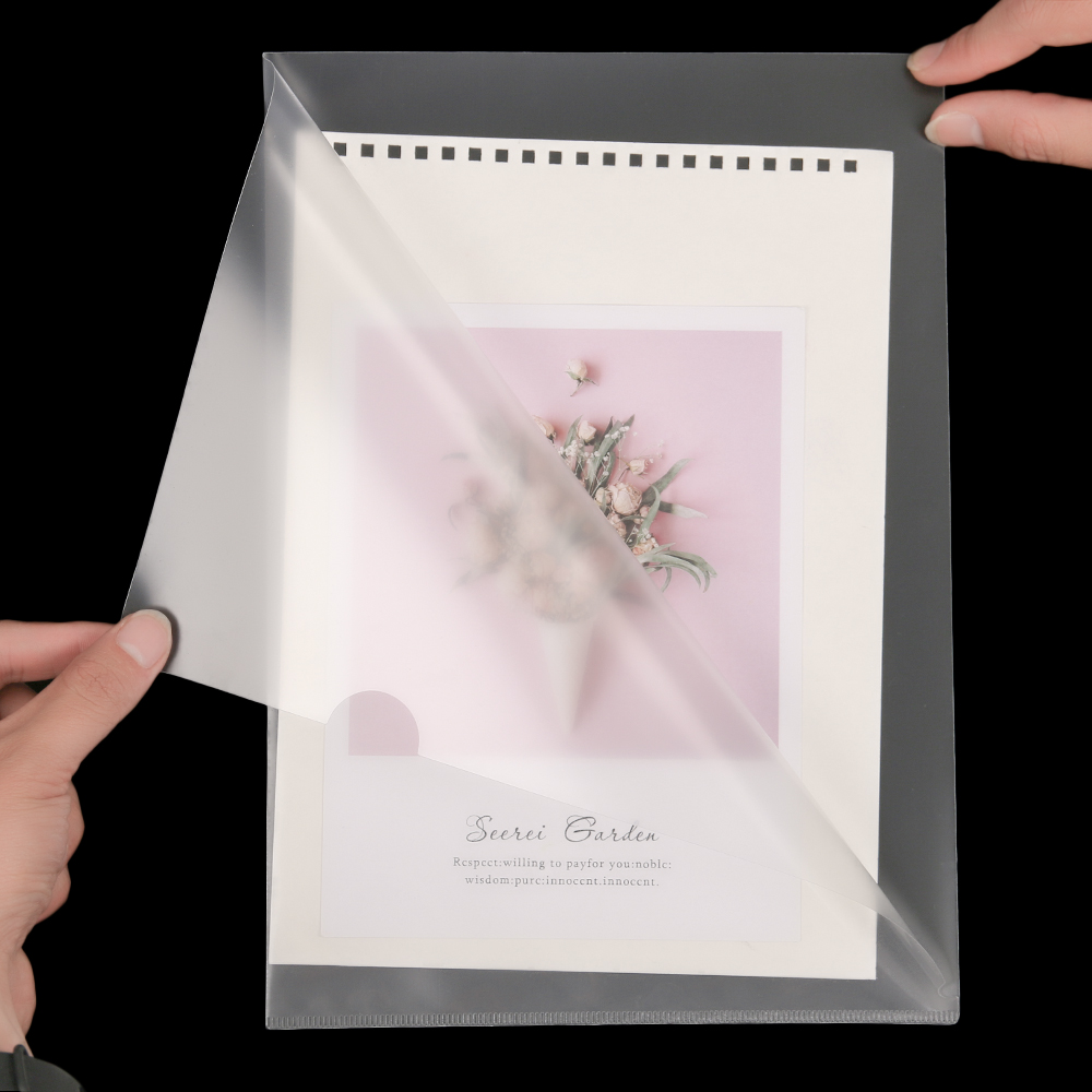 Carpeta A4 transparente L de 3 uds., porta documentos, clasifica los protectores de papel, bolsillos de almacenamiento, herramienta organizadora de colección de álbumes