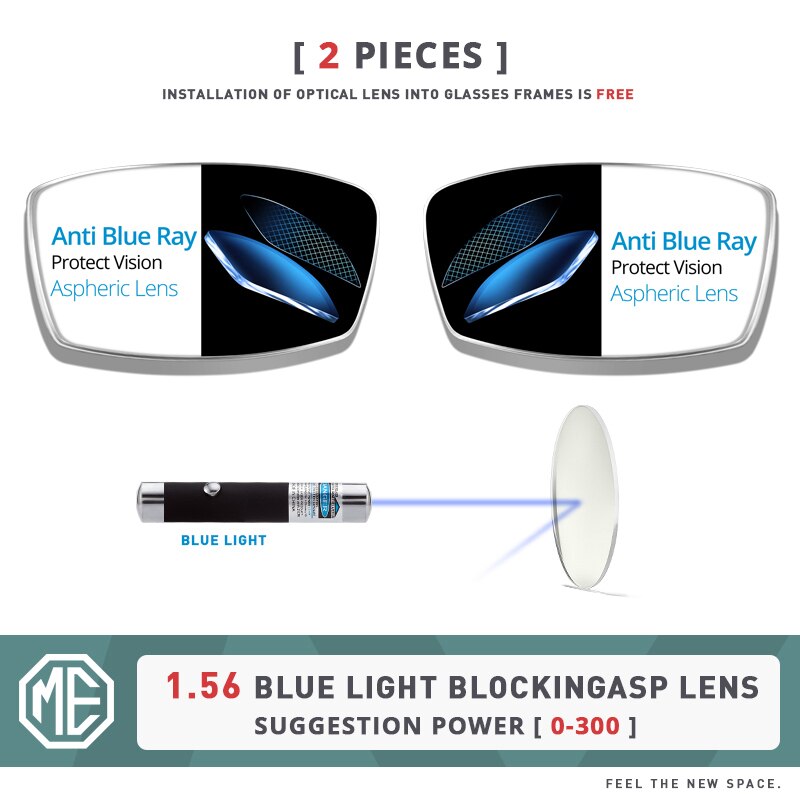 MERRYS-gafas clásicas de piloto para hombre y mujer, gafas graduadas para miopía, montura óptica S2690: 1.56 Anti Blue Ray