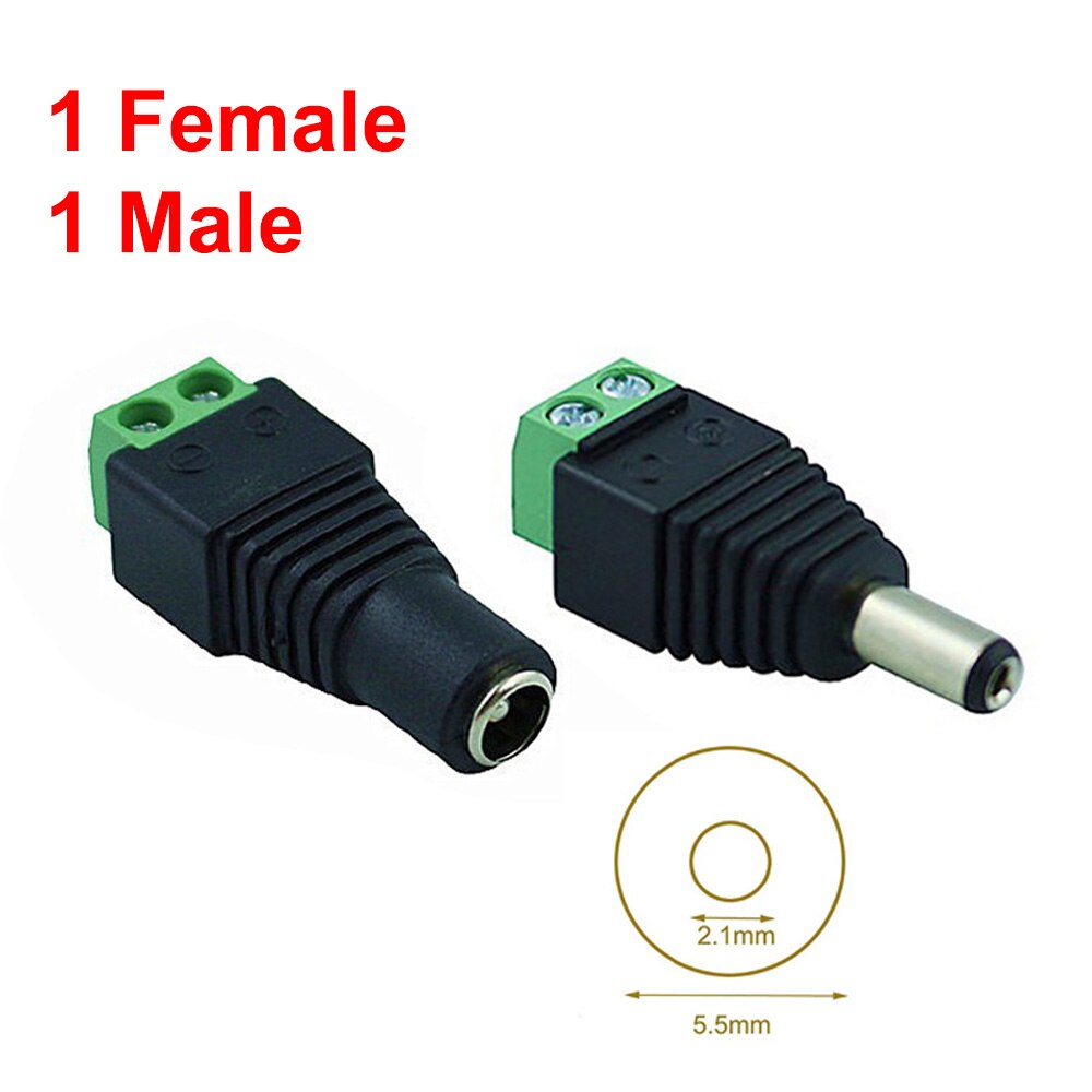 Dc 12V Connector Voor Led Strip Lassen Led Strip Adapter Connector Mannelijke Of Vrouwelijke: 1 Female 1 Male