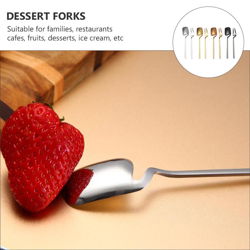 8 sztuk ze stali nierdzewnej widelce deserowe łyżki robić mieszania kawy (różne kolory)