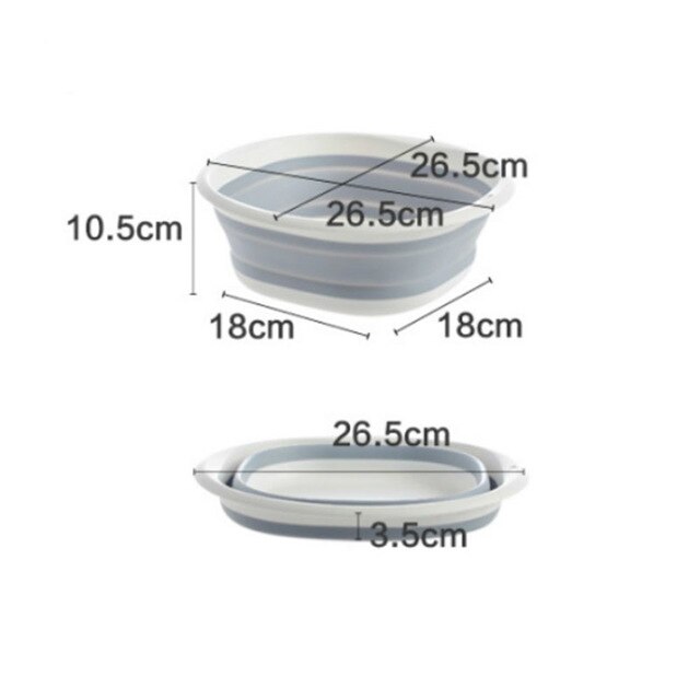 Lavabos portables baignoire pliante en plastique bassins pliants salle de bain accessoires de cuisine voyage lavabo pliant: Gray-S
