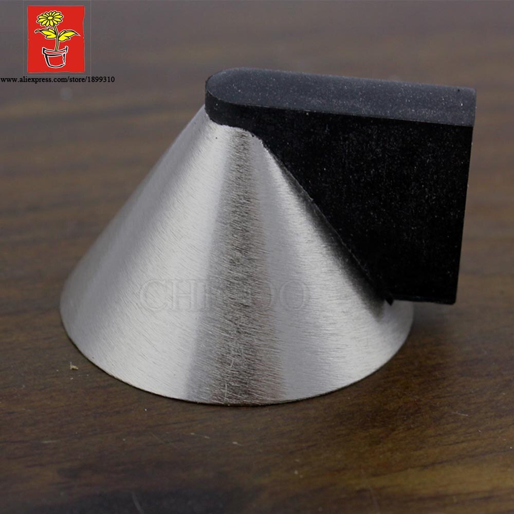 doorstopper Zinc alloy Satin chrome pyramid door stops,Floor mounted doorstop