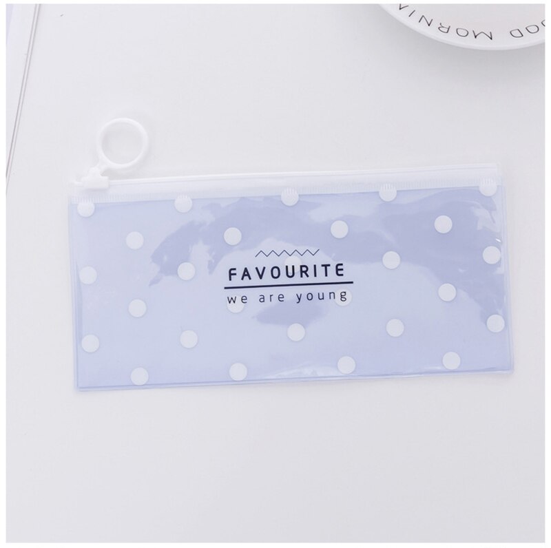 Estuches de PVC para lápices Kawaii Love Heart, a prueba de agua, bonitas bolsas para bolígrafos de rejilla, estuche transparente para lápices, papelería para niños, suministros escolares: 3