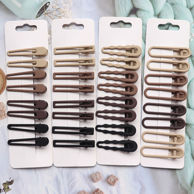 8 unids/set de pinzas para el cabello cuadradas ovaladas de estrella esmerilada Vintage para mujeres y niñas, horquillas de aleación encantadoras para adultos, pasadores dulces, accesorios para el cabello