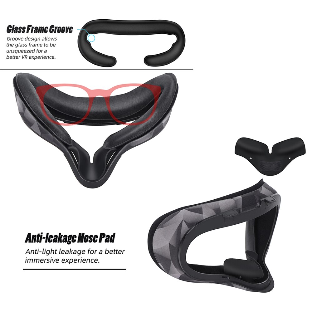 Vr Oogmasker Lens Cover Neus Pad Voor Oculus Quest Vr Headset Accessoires Facial Interface Beugel Pad Gezicht Cover Pad kit