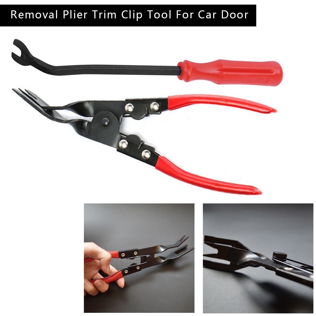 2 Stks/set Auto Binnendeur Panel & Trim Clip Verwijderen Tang Bekleding Remover Pry Bar Tool Auto Portierbekleding Clip remover
