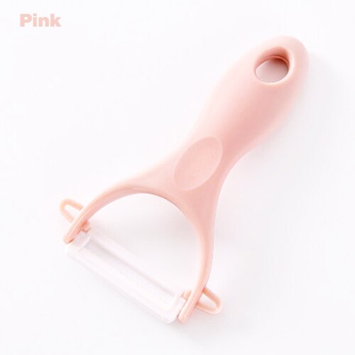 Keuken dunschillers keramische aardappel komkommer wortel rasp julienne dunschiller groenten fruit dunschiller dubbele schaaf keukengadgets: Roze