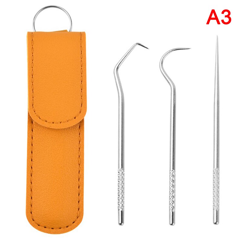 Ensemble de sacs à cure-dents portables en titane, avec supports en métal réutilisable pour les pique-niques en plein air et le Camping: NO.7