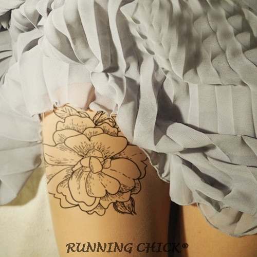 flower 3d print thin tattoo pantyhose women
