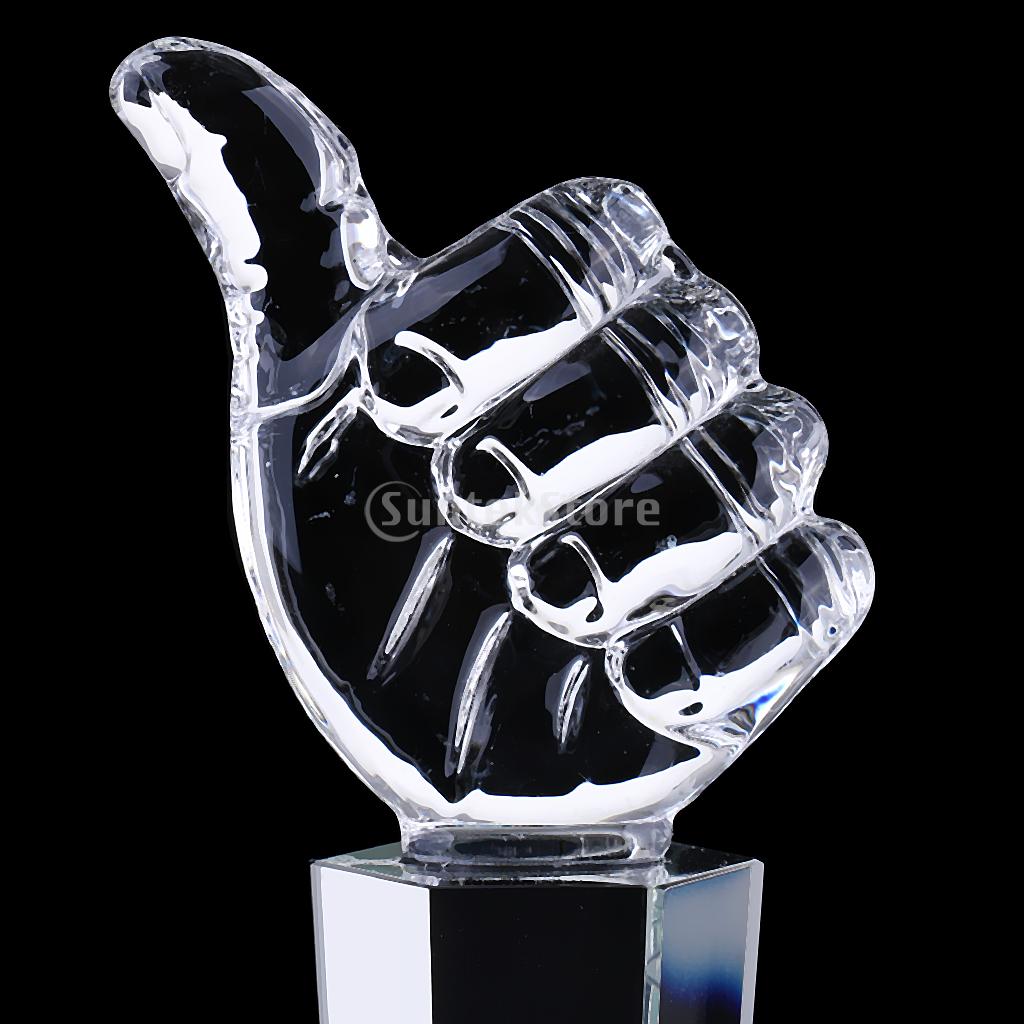 1pc sportskonkurrence pris krystal trofæ kop top tommelfinger 31cm høj indretning