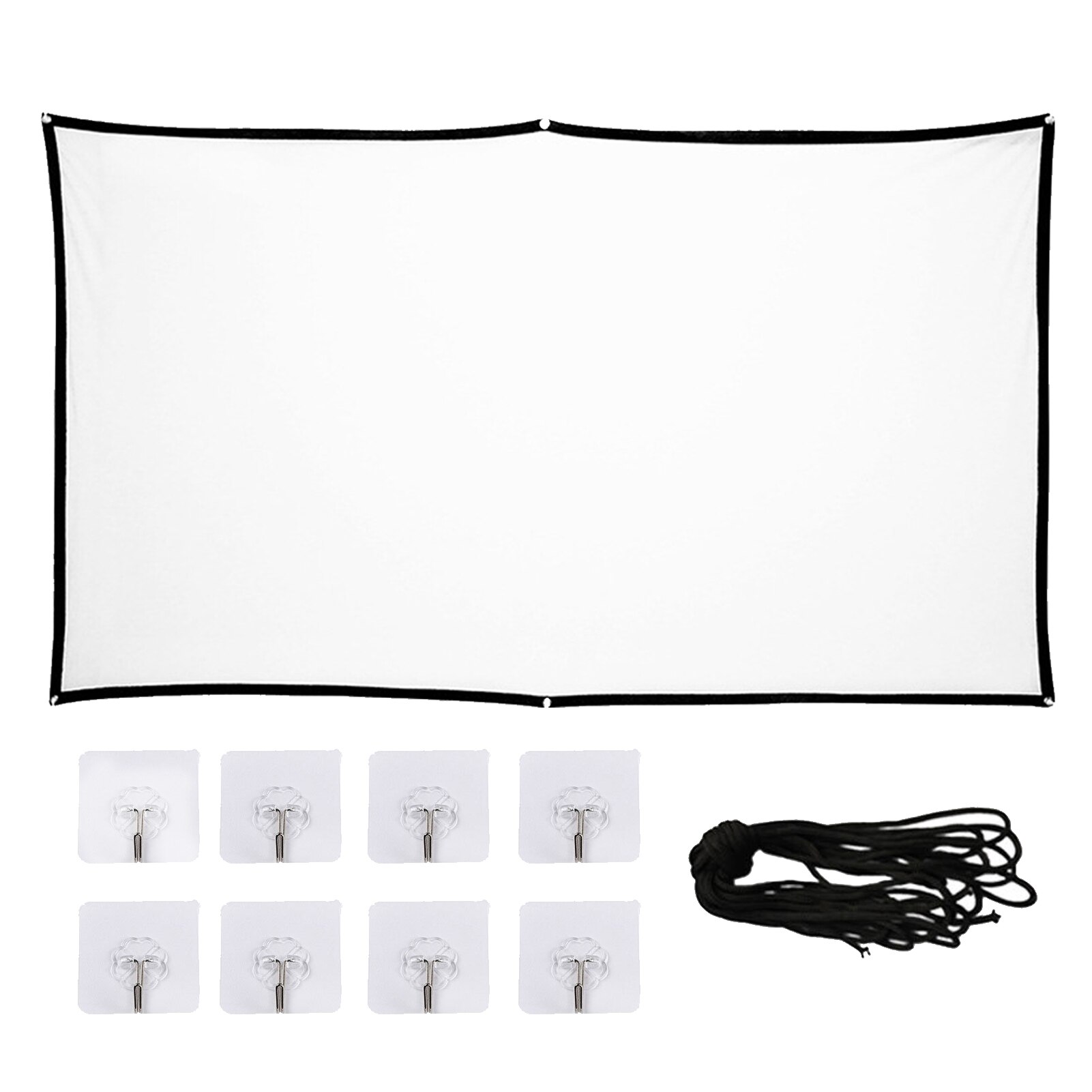 100inch 16:9 Projector Screen Movie Anti Wrinkle Theater Easy Folding Backyard Cinema Meeting Indoor Full HD Portable Video Home