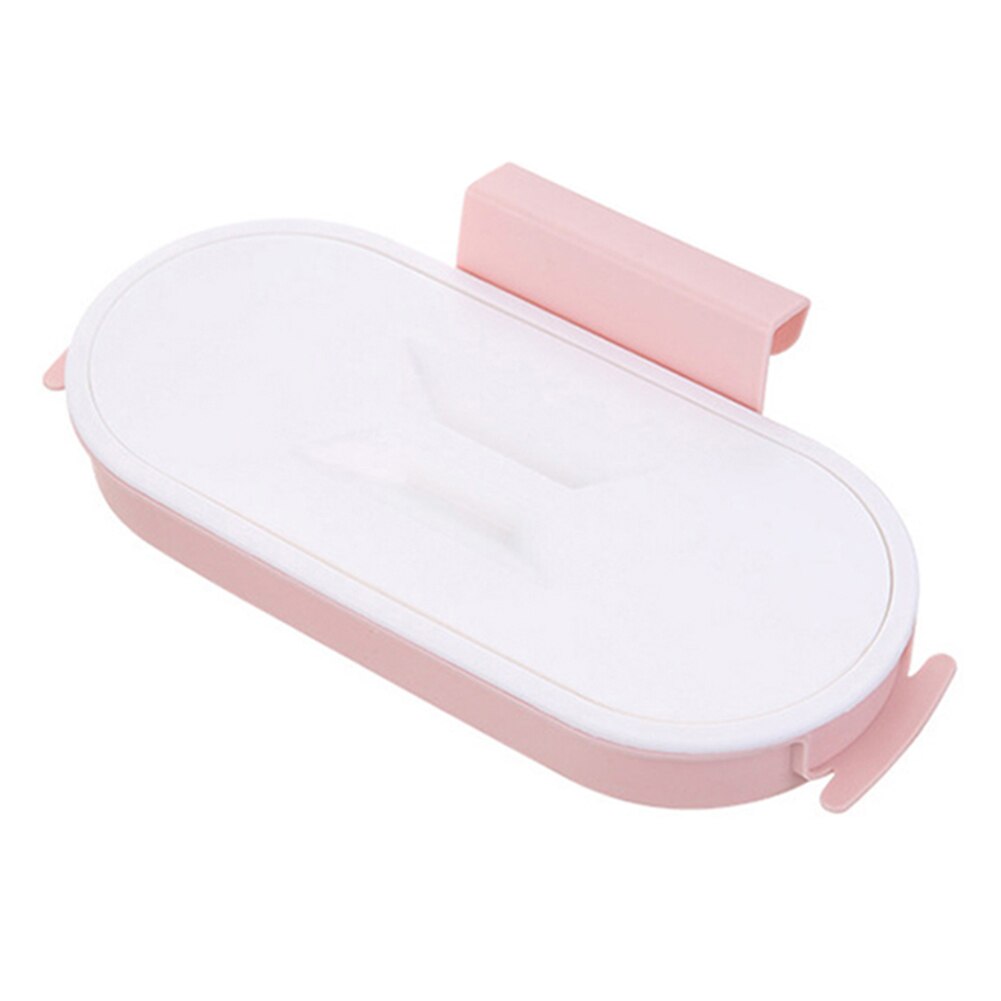 Portable Plastic Garbage Hanging Bag Kitchen Trash Storage Rack Bag Hook Scouring Pad Dry Shelf Holder Kitchens Organzier Tool: Pink