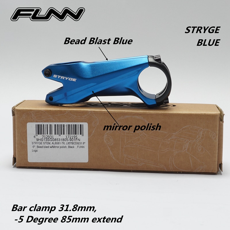 FUNN STRYGE – tige de vélo forgée en 3D XC Enduro, Tube de direction 31.8 °, 28.6mm, 85mm