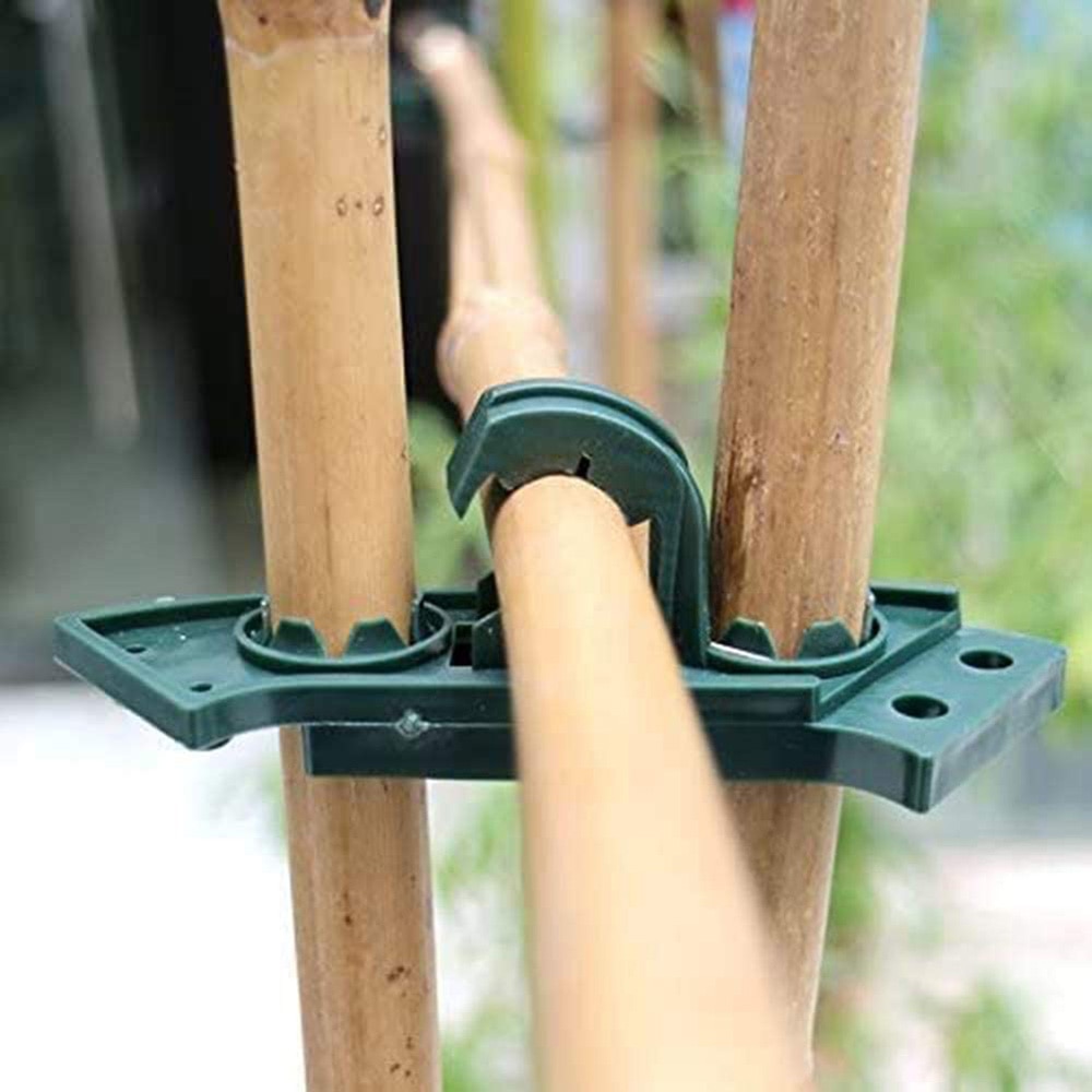 5 Pcs Garden Climbing Plant Support Peas Beans Fixed Frame Bamboo Wig-Wam Holder Cane Stakes for Support Climbing Plants