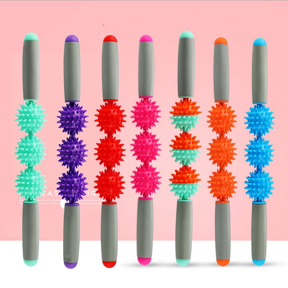 Sport relax roller thorn ball muskelmassasje fitness yoga roll stick roller muskel triggerpunkt gå ned i vekt fitness stick
