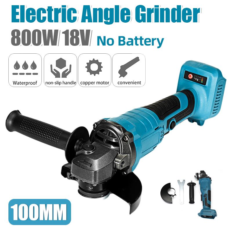 100mm 8500rpm Brushless Electric Angle Grinder Variable Speed Cutting Machine DIY Woodworking Power Tool for Makita 18V Battery