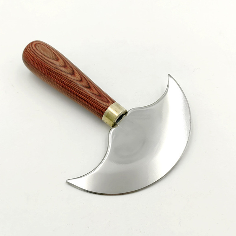 Leren mes met 90mm/120mm halfronde lemmeten, doe-het-zelf handwerk, houten handvat, snij- en schaafgereedschap voor knutselprojecten