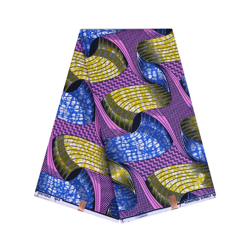 Afrikaanse Geel Paars & Blue Print Real Kleurrijke Stof Wax: Default Title