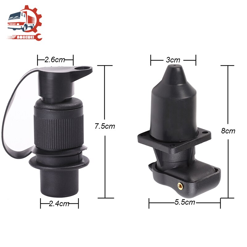 Aohewei 3 Pin Trailer Plug Socket Connectors Trekhaak Ronde 3 Pole Adapter Waterdichte Towing Accessoires Voor Caravan Vrachtwagen 12V