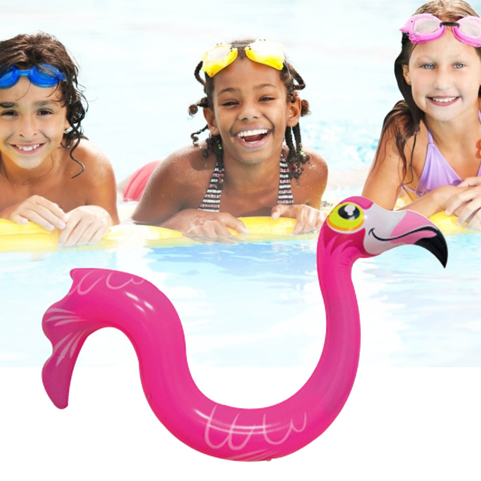 3D Animal Swim Pool Floating Toy Hippocampus Floats Flamingo Swimming Ring Unicorn Inflatable Pool Float Child&amp;Adult Water Toys