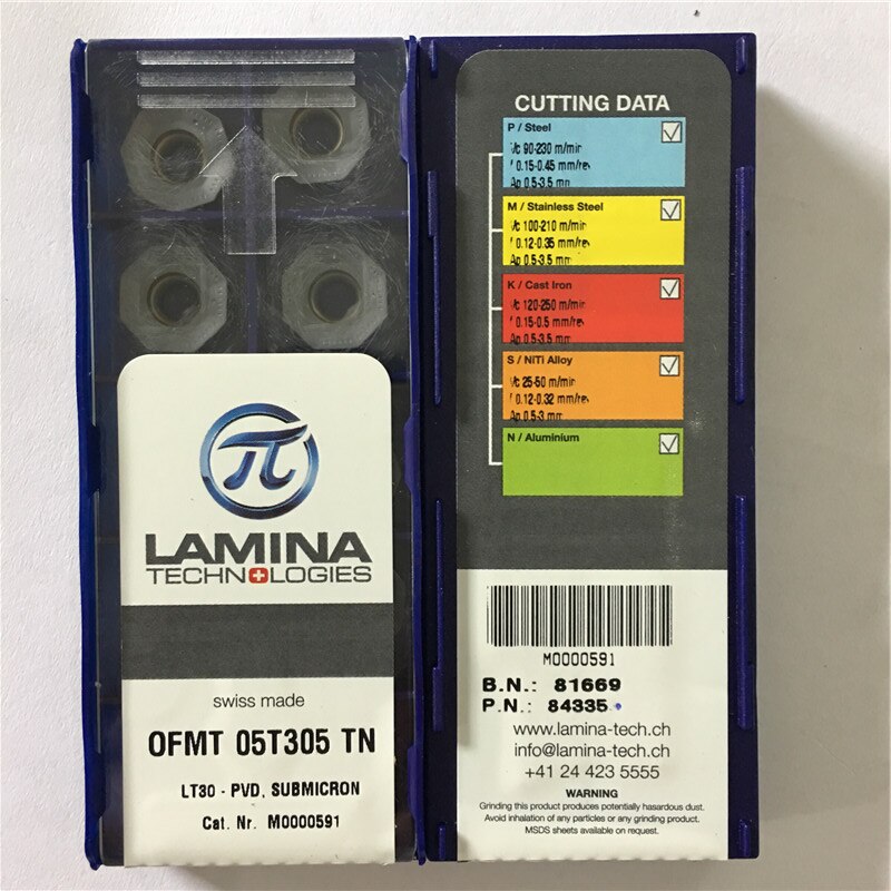 OFMT05T305TN LT30 100% Originele Lamina Carbide Insert Met De Beste 10 Stks/partij