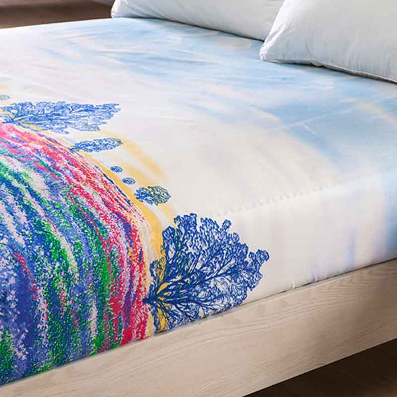 Purple Flower Mattress Cover 180x200 Single Mattress Protector Bed Bug Proof Dust Mite Mattress Pad Cover for Mattress 45