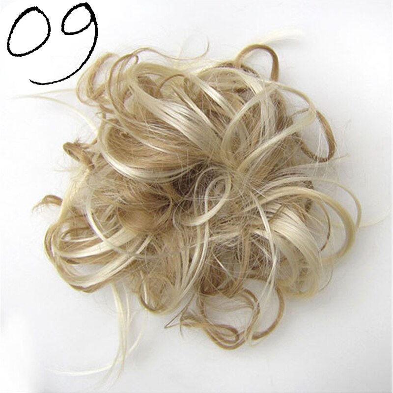 Synthetic Hair Ring Messy Wrap For Hair Extension Donut Curly Rubber Band Languid Women Hair Tail Ponytail Accessory: JFF9