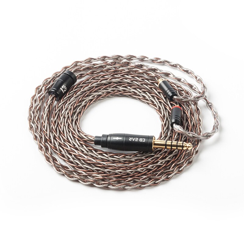 AK KBEAR-rhyme 8 Core Upgraded Copper-Silver Hybrid Earphone Cable 4.4/2.5/3.5mm Cable With MMCX/2Pin/QDC /TFZ: MMCX 4.4
