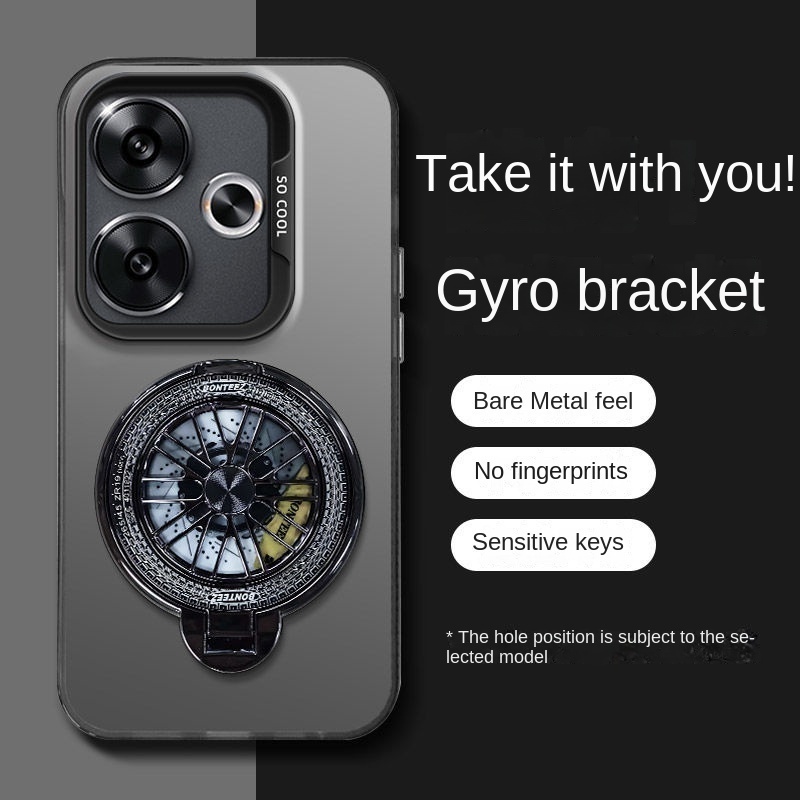 Etui do Realme GT 6 GT 6T Neo 6 7 Pro SE - Magnetyczne Ładowanie Bezprzewodowe Uchwyt Żyroskopowy: Bawełna / Czarny