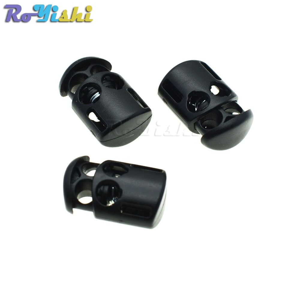 25pcs/pack Plastic Cord Lock Stopper Cylinder Barrel Toggle Clip For Garment Accessories