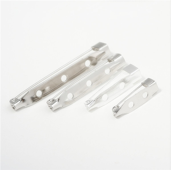 50PCs 15/20/25/32/38/40/45mm Brooch Base Back Bar Pins Findings Jewelry Making Clip Safty Catch Findings Pin Back Brooch: Silver / 20mm