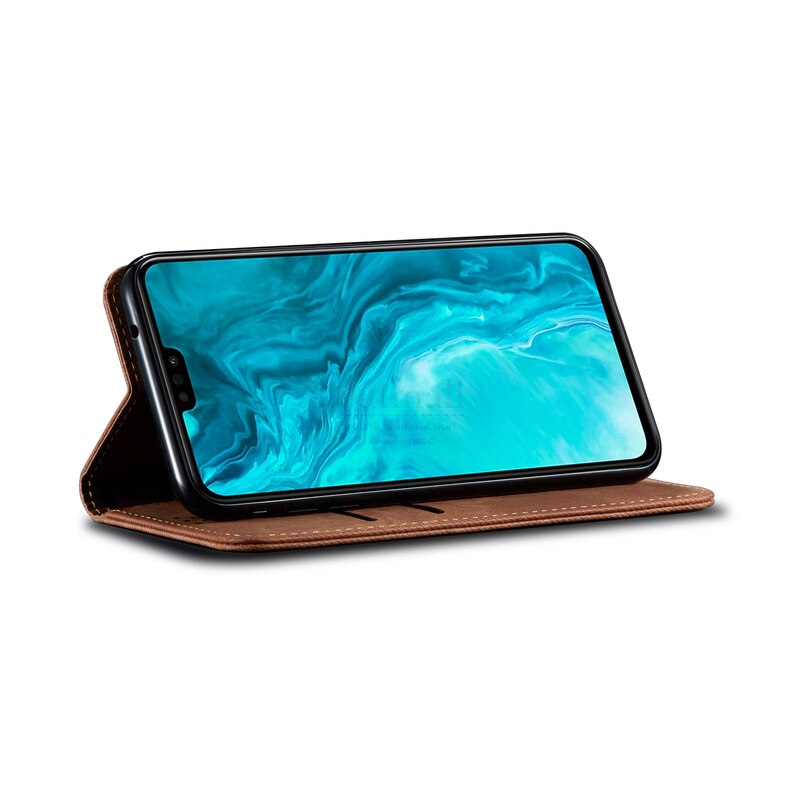 Fundas de cuero de mezclilla para Huawei Honor 9X lite, funda magnética con cierre de libro, funda con tapa para Honor 9X light, Fundas con tarjetero