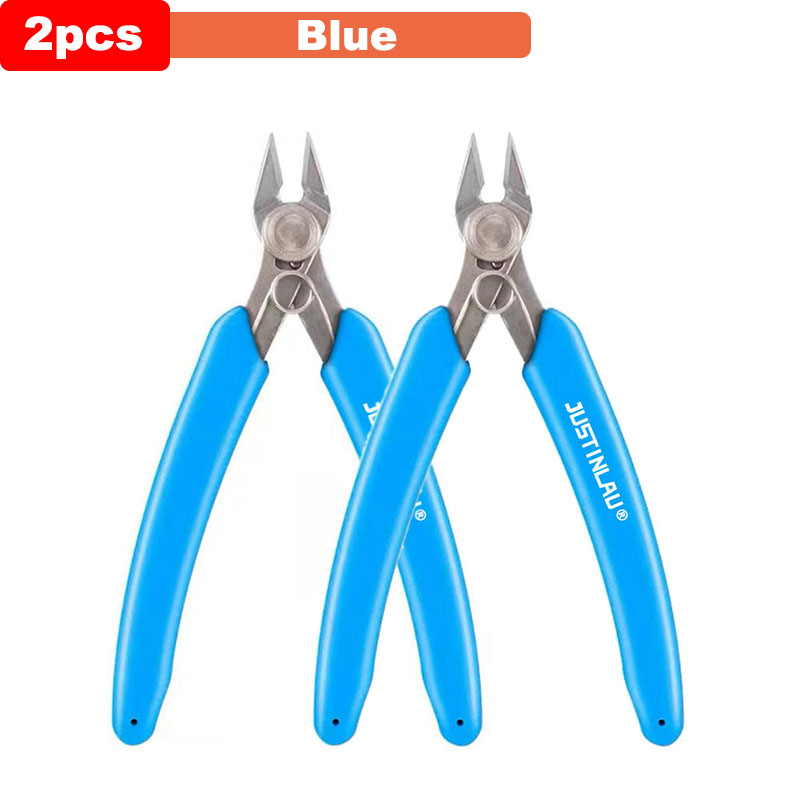 Alicates universales de acero inoxidable, pinzas de corte lateral Diagonal electrónicas DIY, cortador de cables, piezas de impresora 3D, herramientas manuales: Negro