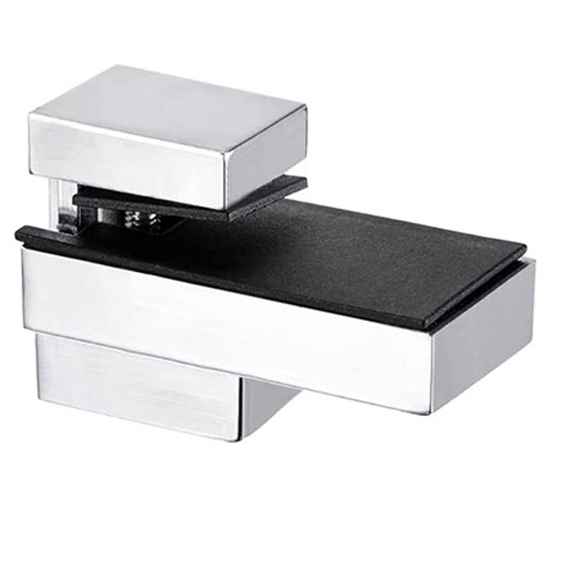 Glass Shelf Bracket, Glass Clamp Solid Zinc Alloy Adjustable Wall Mount for 4-15mm Wood or Glass Shelves, 4Pcs