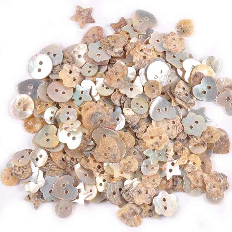 50pcs Natural Shell 2 Holes Buttons Sewing Accessories Color Mother Of Pearl Round Shells Button Diy Garment Supplies 13mm C2428