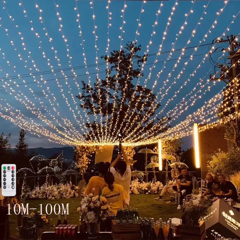 2M-100M Led String Fairy Lights Christmas chain Garland Outdoor Waterproof for Party Ramadan Wedding Decoration