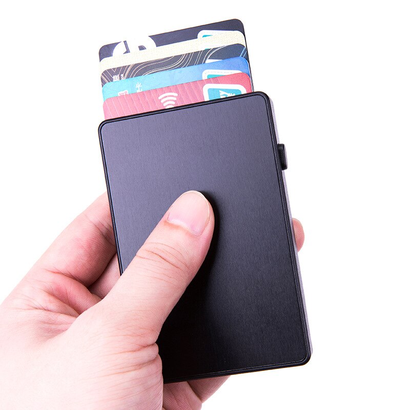 EZONE etui na wizytówki biznesowe pudełko na karty odwróć przełącznik RFID anty-rozmagnesowanie antykradzieżowe pudełko kartonowe przenośny sklep z pamiątkami 6 arkuszy