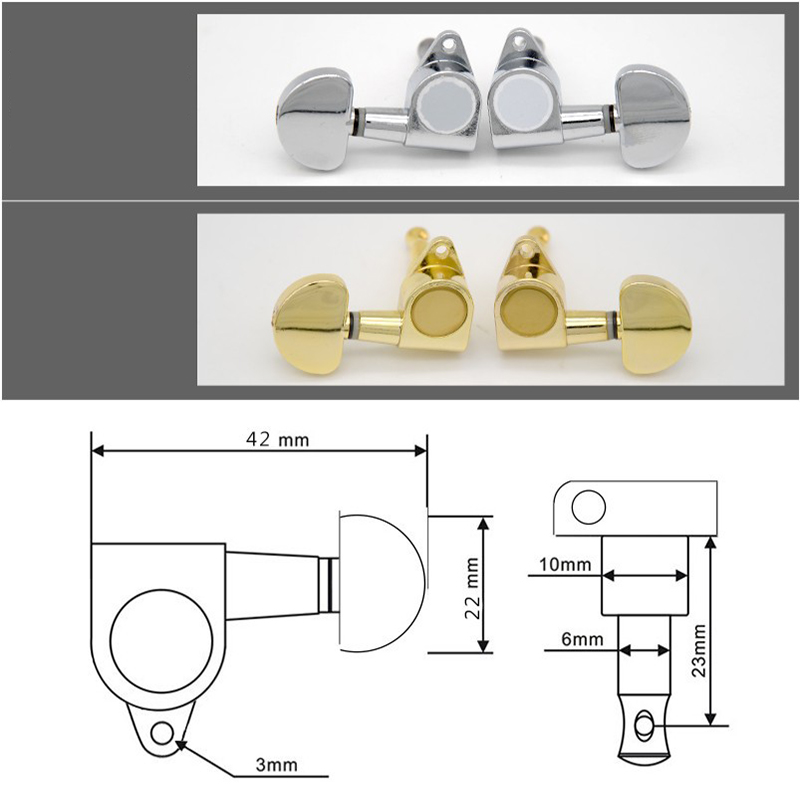 1pc Gitarren ballade Saiten knöpfe halbrund vollständig geschlossene Saiten knöpfe 90 Grad Universal Saiten knöpfe Metall gitarren zubehör
