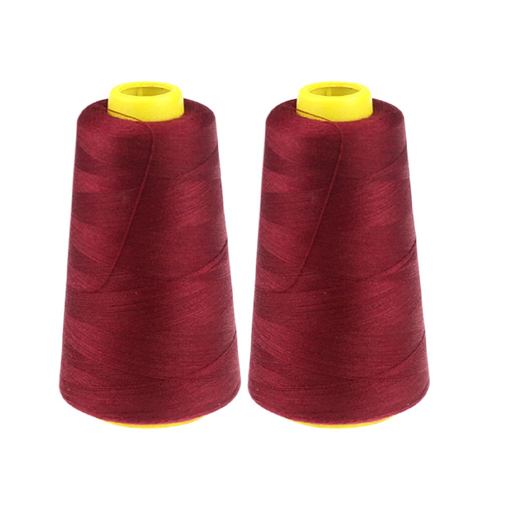 Sewing Threads Durable 3000M Yards Overlocking Sewing Machine Industrial Polyester Thread Metre Cones #35☋: Wine