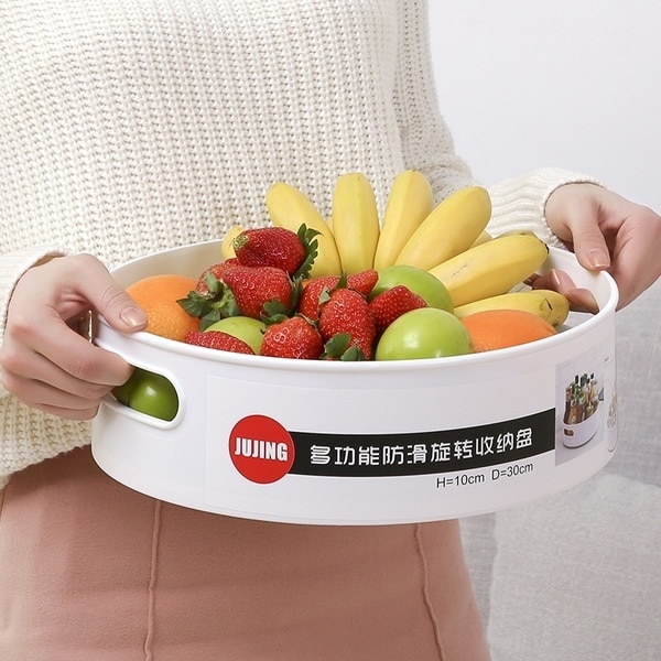 CellDeal 360 Rotating Round Spice Storage Rack Tray Turntable Kitchen Jar Holder Storage Box Multifunction Container Organizer