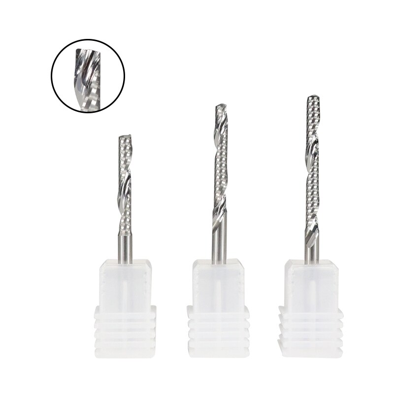 Single Flute End Mill Tungsten Carbide Milling Cutter 4-6mm Shank Router Bit For Aluminum Cutter Drill Bit Spiral Router Bits